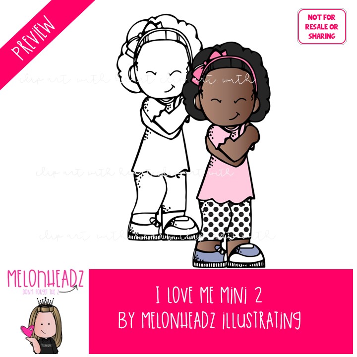 I Love Me Set 2 clip art, Self Care, feelings MINI - Image 2