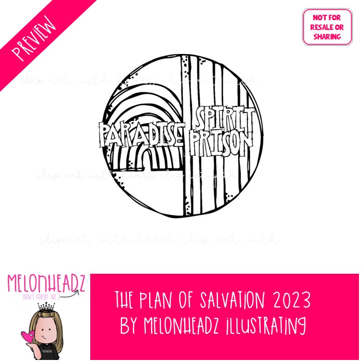 Plan of Salvation clipart 2023, LDS clip art, Plan of Happiness clip art BLACK AND WHITE - Image 2