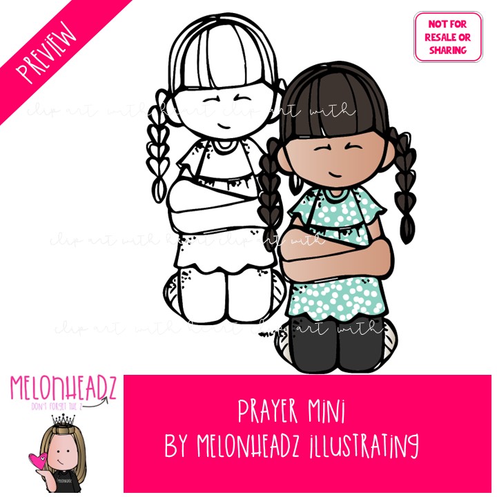 Prayer clip art, LDS, Christian Mini - Image 2