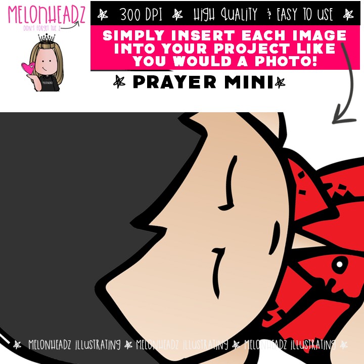 Prayer clip art, LDS, Christian Mini - Image 3