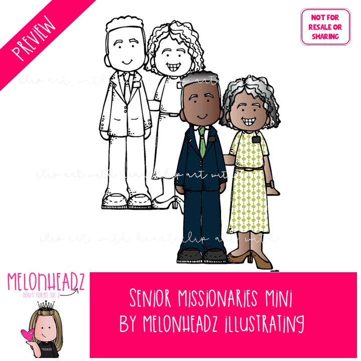 Senior Missionaries clip art, LDS MINI - Image 3