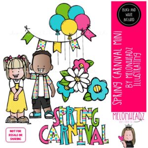 Spring Carnival clip art, flower, balloon Mini
