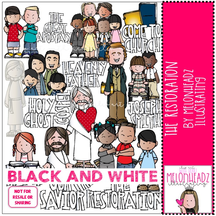 The Restoration clipart LDS BLACK AND WHITE