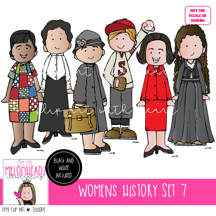 Women's History clip art 7, historical figure MINI
