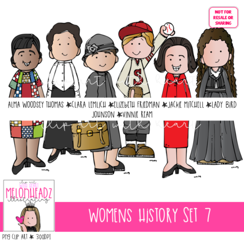 Womens History clip art set 7 MINI - Melonheadz Illustrating