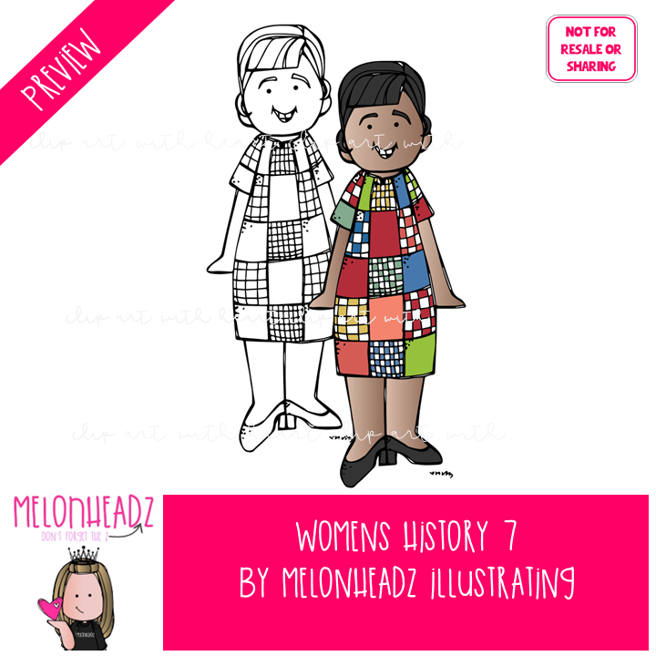 Women's History clip art 7, historical figure MINI - Image 2