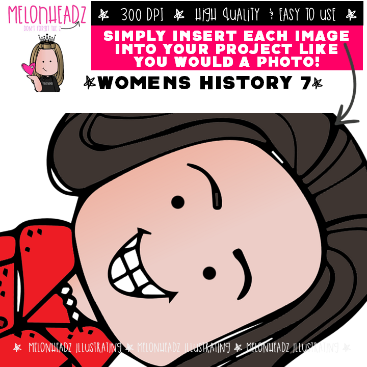 Women's History clip art 7, historical figure MINI - Image 3
