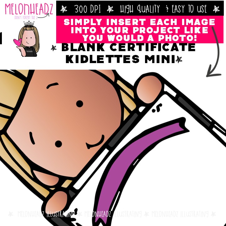 Blank Certificate Kidlettes clip art, award MINI - Image 3