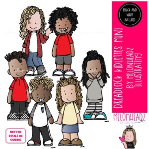 Dreadlock {locs} Kidlettes clip art, hair style, braids MINI