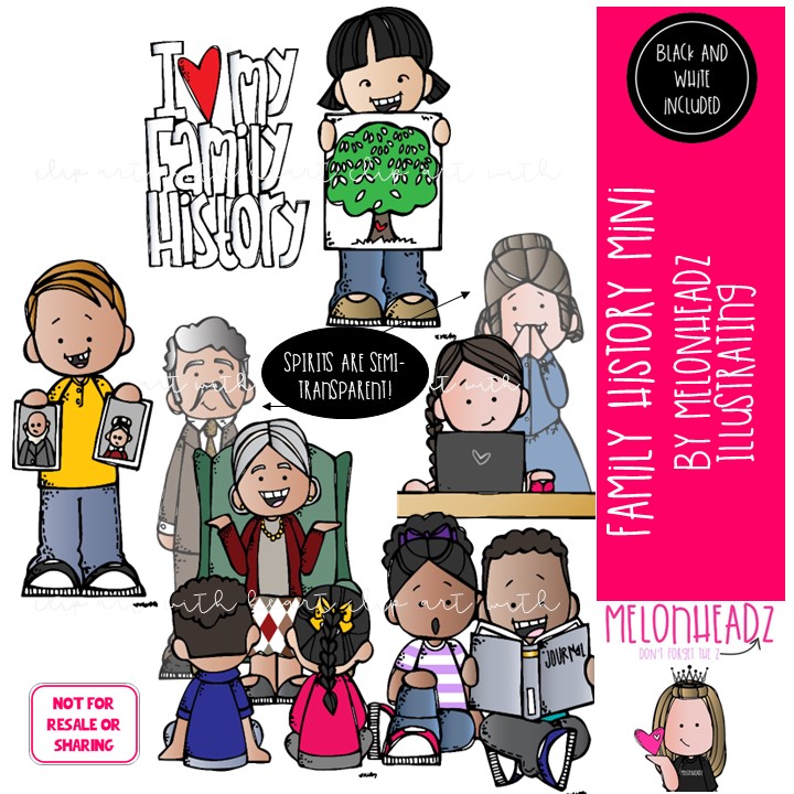 Family History clip art, genealogy, LDS Mini