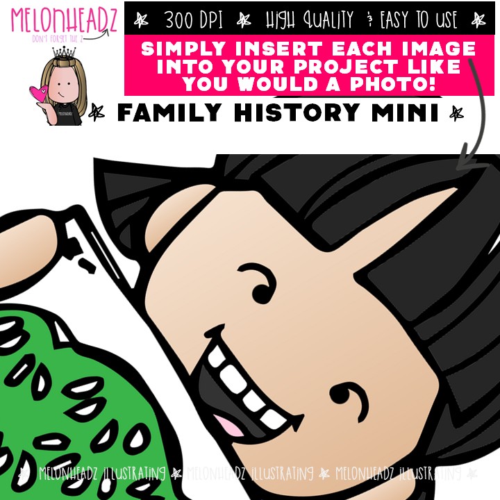 Family History clip art, genealogy, LDS Mini - Image 3