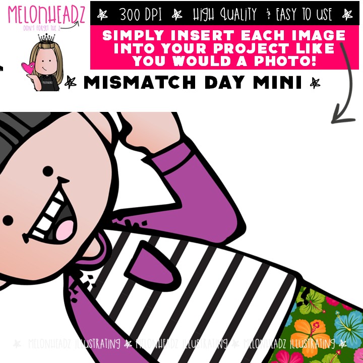 Mismatch Day clip art, School Spirit MINI - Image 3