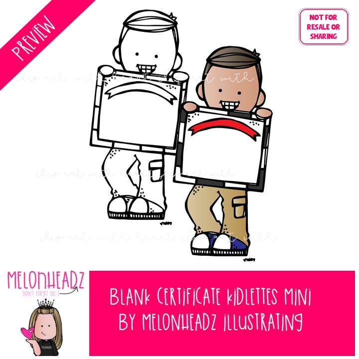 Blank Certificate Kidlettes clip art, award MINI - Image 2