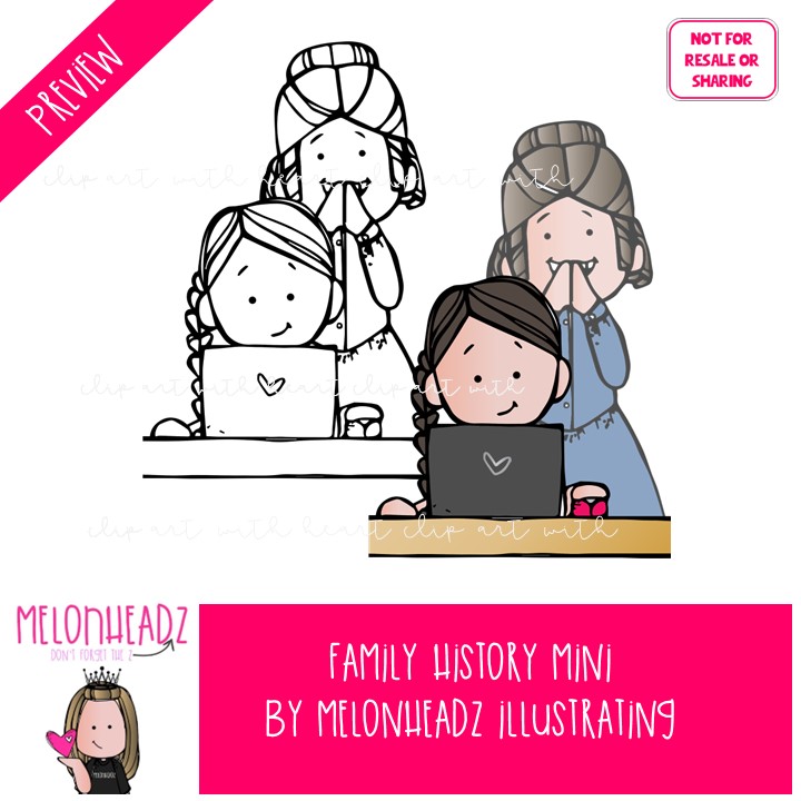 Family History clip art, genealogy, LDS Mini - Image 2