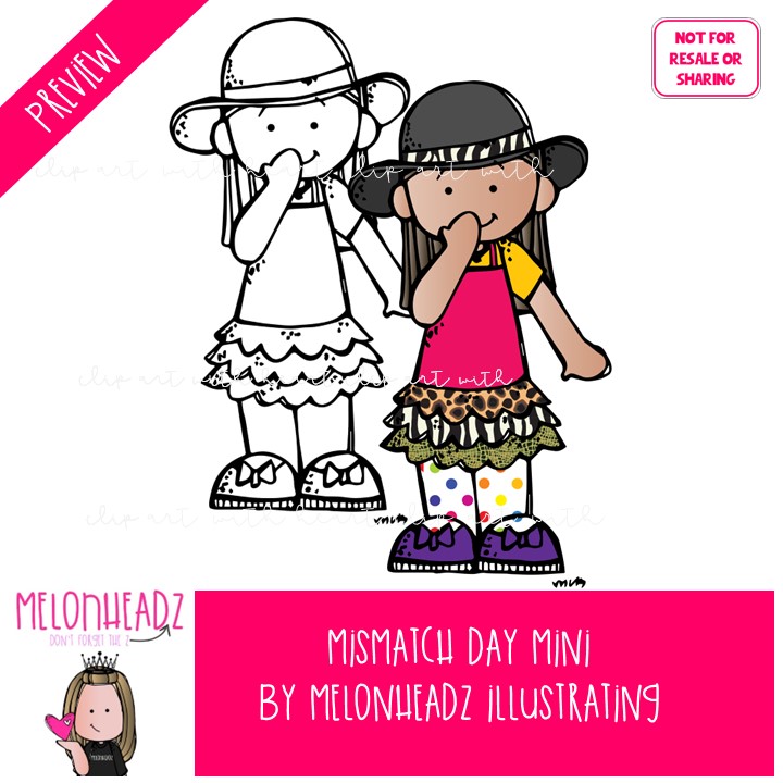 Mismatch Day clip art, School Spirit MINI - Image 2