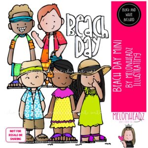 Beach Day clip art, School Spirit, Vacation Mini