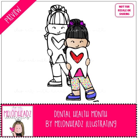 Dental Health Month clipart MINI - Melonheadz