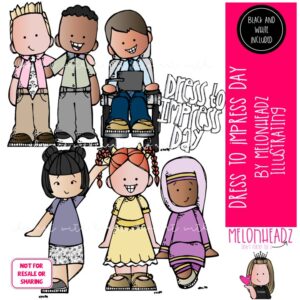 Dress to Impress Day clip art, School Spirit, celebration MINI