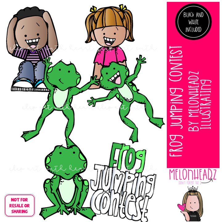 Frog Jumping Contest clipart Frog clip art Amphibian clip art MINI