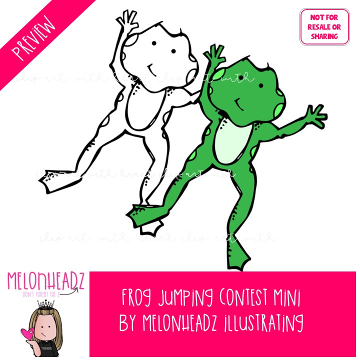 Frog Jumping Contest clipart Frog clip art Amphibian clip art MINI - Image 2
