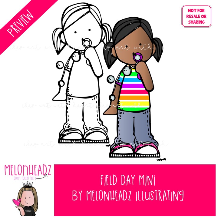 Field Day clip art, play, outdoors Mini - Image 2
