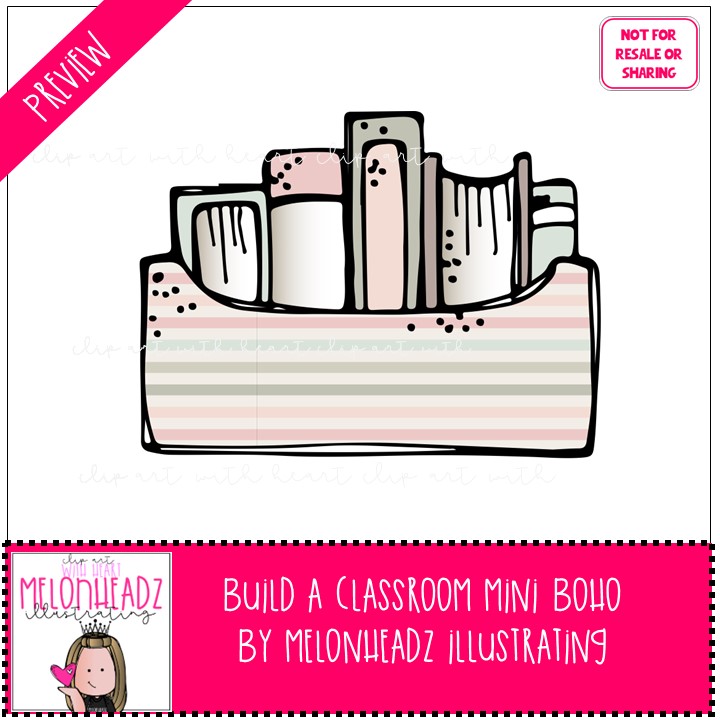Build a Classroom clip art BOHO Mini | Melonheadz Illustrating
