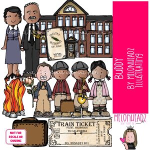 Buddy clip art, literature, book companion COLORED Version