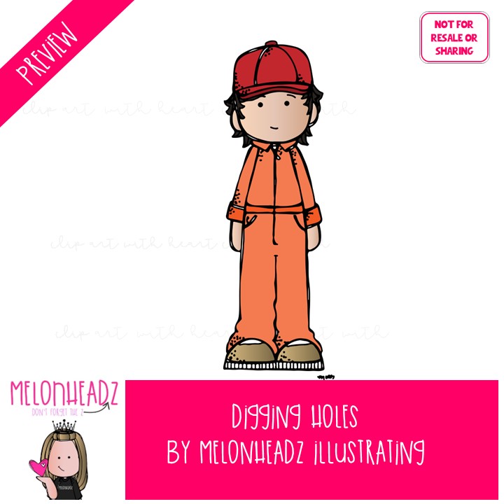 Digging Holes clipart, literature, book companion COLORED Version - Image 2