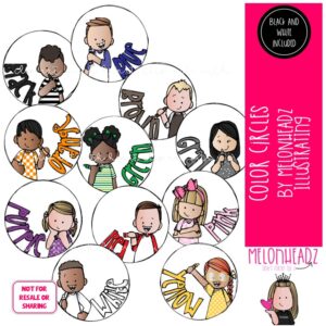 Color Circles clip art, kidlettes, teach Mini