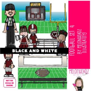 Football 4 clip art, sport, referee BLACK AND WHITE