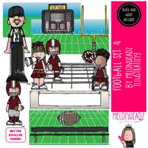 Football set 4 clip art, sport, referee COLORED Version