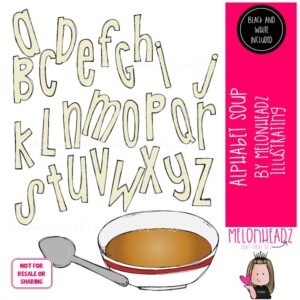 Alphabet Soup clip art, letters clip art COMBO PACK