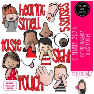 5 {five} Senses clip art 2024, Smell clip art, Sight clip art, Hearing clip art COMBO PACK