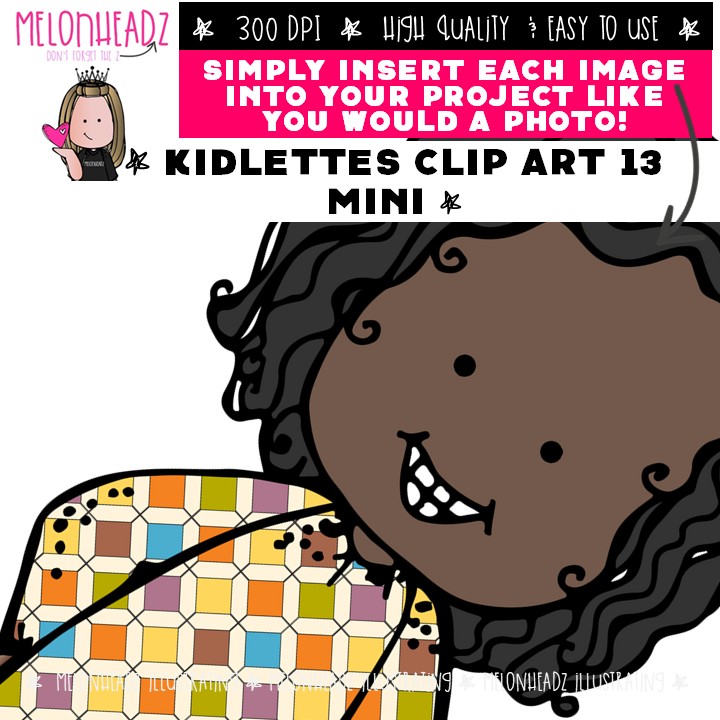 Kidlettes 13 clip art, diverse kids Mini - Image 2