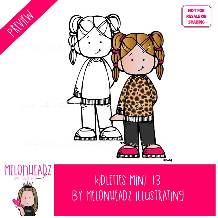 Kidlettes 13 clip art, diverse kids Mini - Image 3