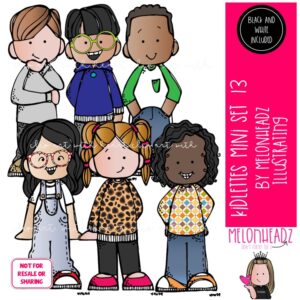 Kidlettes 13 clip art, diverse kids Mini