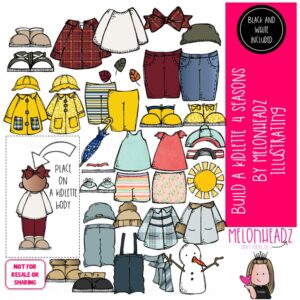 Build a Kidlette clip art, Four Seasons clip art COMBO PACK