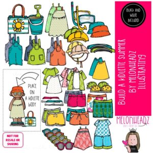 Build a Kidlette clip art, Summer clip art, clothing clip art COMBO PACK