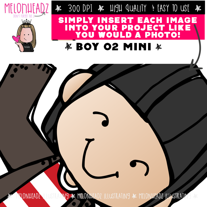 Boy 02 clip art, kid, kidlette Mini - Image 3