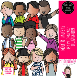 Kidlette Halfsies clip art, kid clip art, topper clip art COMBO PACK