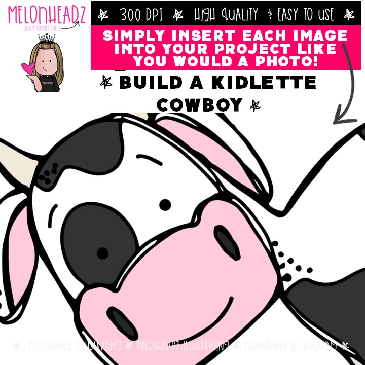 Build a Kidlette clip art, Cowboy clip art, clothing clip art COMBO PACK - Image 3