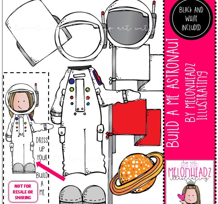Build a Me Astronaut clip art digi stamp Build A Me/Teacher Mini