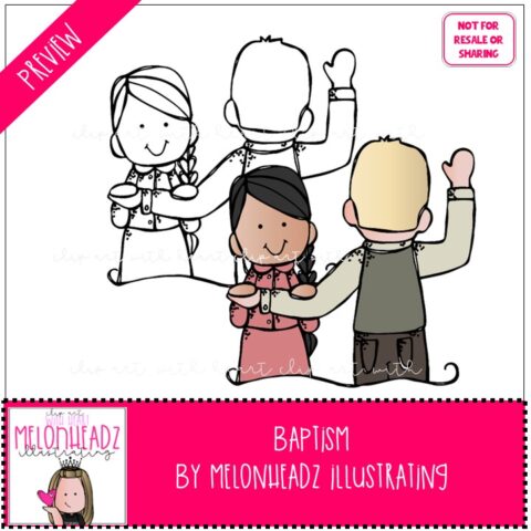 Baptism Lds History Clip Art Digi Stamp Combo Pack - Melonheadz 