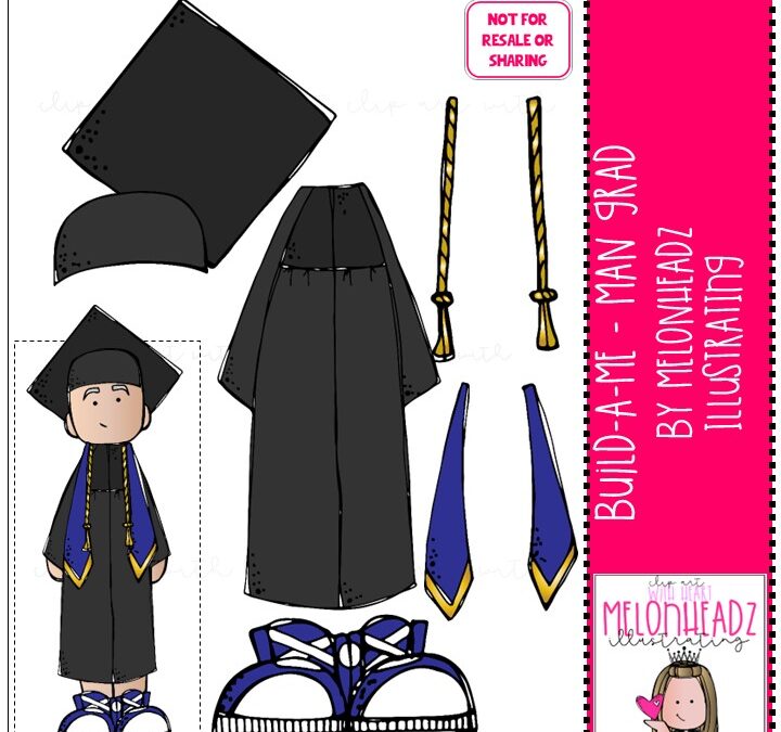 Build a Me Man Grad clip art digi stamp Build-A-Me/Build-A-Me – Mini