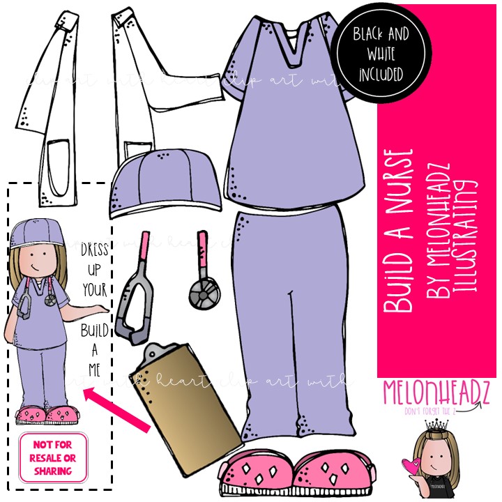 Build A Me Nurse clip art, Me, Teacher MINI