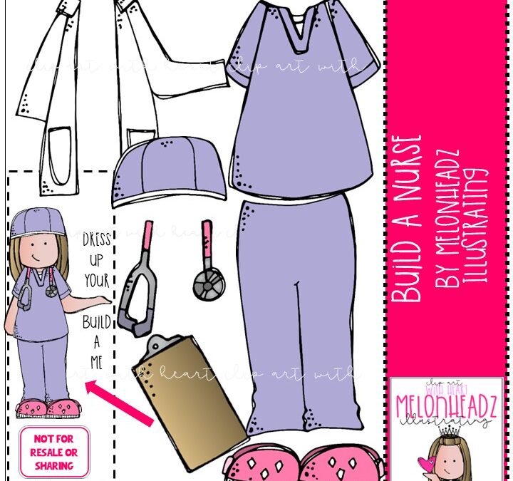 Build a Nurse clip art digi stamp Build-A-Me/Build-A-Me – Mini