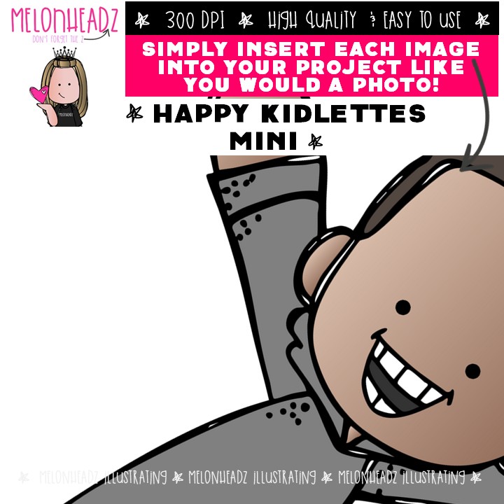 Happy Kidlettes clip art, Emotions, Feelings Mini - Image 3