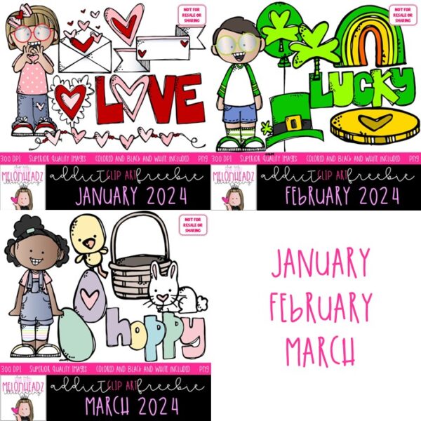 Melonheadz Addicts 2024 clip art Minis - BUNDLED SET - Image 2