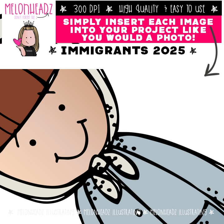 Immigrants clip art 2025, Travel, refugee COMBO PACK - Image 3