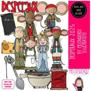 Desperaux clip art 2025 Literature clip art Mouse clip art Book Companion clip art COMBO PACK